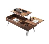 STARHMLUX Mesa de Centro Elevable y Extensible - Mesa Auxiliar Madera Asa Oculta Diseño de Caja Interior de Gran Capacidad de Almacenamiento para Sala de Estar Antique Wood 47.2 * 19.7 * 16.1in