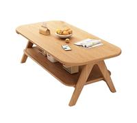 STARHMLUX Mesa de Centro Madera - Mesa Cuadrada Pequeña Función de Almacenamiento de Doble Capa Patas en Forma de Cola de Milano para Pequeñas Reuniones y Oficinas Natural Wood 39.4 * 23.6 * 17.7in