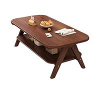 STARHMLUX Mesa de Centro Madera - Mesa Cuadrada Pequeña Función de Almacenamiento de Doble Capa Patas en Forma de Cola de Milano para Pequeñas Reuniones y Oficinas Walnut 47.2 * 23.6 * 17.7in