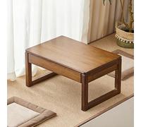 STARHMLUX Mesa De Suelo Japonesa, Mesa De Centro Baja De Madera, con Cajones, Diseño para Sentarse En El Suelo, para Sala De Estar, Sala De Té Tatami, Comedor, Dormitorio Walnut 60x40x30cm