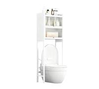 STARHMLUX Mueble sobre Inodoro con Puerta, Estanteria Baño Encima WC Impermeable, Muebles para Baño Ahorra Espacio para Cuarto de Baño White 3F