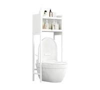 STARHMLUX Mueble sobre Inodoro con Puerta, Estanteria Baño Encima WC Impermeable, Muebles para Baño Ahorra Espacio para Cuarto de Baño White 2F