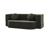 STARHMLUX Sofá Modular | Sofá Suelo Comprimido al Vacío para Salón - Tela Tejida Tessuto intrecciato Montaje 5min & Ahorro Espacio para Pisos Pequeños Dark Green 1.5m