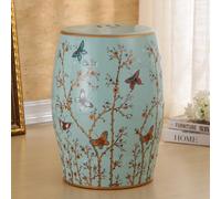 STARHMLUX Taburete de cerámica Estilo Chinoiserie, 45 cm de Altura, Pintado a Mano, para decoración de jardín, Ideal como Taburete para Plantas, decoración de jardín o Mesa Auxiliar B-Grass Green