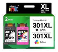starink 301 XL, para HP 301XL Cartuchos de Tinta Negro y Tricolor, Pack de 2, Tinta Impresora para HP 301 para HP DeskJet 2540 1050 3050 1000 para HP OfficeJet 4632 2620 4630 para HP Envy 4500 5530