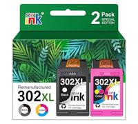Starink 302XL Cartucho de Tinta para HP 302 XL Negro y Color Remanufacturado para Deskjet 3639 3630 3633 3634 3636 OfficeJet 3830 3831 3833 3834 4650 4656 Envy 4520 4522 4523 4524 4527,Pack de 2