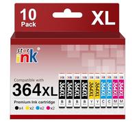 Starink 364XL Cartuchos de Impresora Compatibles con HP 364 XL Cartuchos de Tinta Deskjet 3070A 3520 3524 3522 Officejet 4620 4622 4610 Photosmart 5510 6510 5515 5520 5524 7510 7510 7515,10 Pack