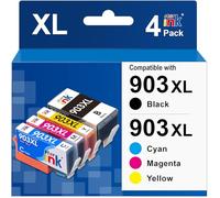 Starink 903XL Multipack Cartuchos de Impresora Compatible para HP 903 XL para HP Officejet Pro 6960 6970 para Officejet 6950 6960 Impresora Todo en Uno, Negro, Cian, Magenta Amarillo, Pack de 4