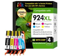 Starink 924 924XL Multipack Con Chip Compatible con Cartuchos HP 924,4 Pack | 924e 924 XL Tinta para OfficeJet Pro 8120 8122e 8132e 8120e 8130e 8124e 8125e 8134e 8135e Negro Cian Magenta Amarillo