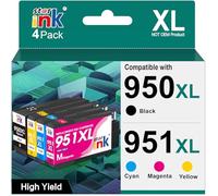 Starink 950XL 951XL Cartuchos de Impresora Multipack Compatibles para HP 950 951 XL Officejet Pro 8600 8610 8100 8615 8616 8620 8625 8630 8640 8660 251dw 276dw (1 Negro, 1) Cian 1 Magenta, 1 Amarillo