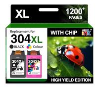 Starink Cartuchos de Tinta Remanufacturados 304XL Compatibles con HP 304 XL Negro y Color, para Impresoras HP DeskJet 3760 3750 2630 3720 3730 y HP Envy 5030 5010