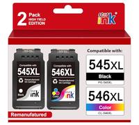 Starink PG-545/CL-546 XL - Cartuchos de Tinta Compatibles con Cartuchos Canon 545 546 XL (2 Unidades, 1 Negro, 1 Color) para Canon Pixma MX495 TR4550 para Canon tr4551 Ts3150 MG3050 TR4551 MG2950
