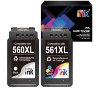 Starink PG-560/CL-561 XL - Cartuchos de tinta compatibles con Canon 560 561 XL Multipack (1 negro, 1 color) para Pixma TS5350 TS5351 TS5352 TS5353 TS7450 TS7451 TS5350i TS5350a TS7450a 50i TS5 351i