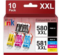 Starink PGI-580XXL CLI-581XXL Cartuchos de Tinta para Canon PGI-580XXL CLI-581XXL Compatibles con Canon TS6150 TS6250 TS6350 TS8150 TS8250 TS9550 TS705 TR7550 TR8550 (10 Paquetes)