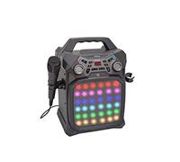 Starion KS350-B Máquina portátil de karaoke con Bluetooth l Altavoz incorporado l Soporte para tableta l Batería recargable l Puerto USB para grabación y reproducción de MP3 l Receptor Bluetooth