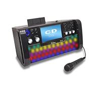Starion KS780-B - Máquina de karaoke portátil Bluetooth CD+G, pantalla TFT integrada de 7 pulgadas, bocinas estéreo, soporte desmontable para tableta, USB para grabación y reproducción de MP3,