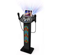 Starion KS829-B - Máquina de Karaoke Bluetooth con diseño de pedestal con espectáculo de luz, Dos micrófonos de Karaoke