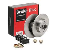 STARK SKBK-10991182 Juego para eje Kit de discos de freno y pastillas Trasero con accesorios con muelle con anillo sensor magnético incorporado con cojinete rueda Compatible con RENAULT