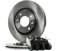STARK SKBK-10991522 Juego para eje Kit de discos de freno y pastillas Delantero con muelle sin perno de sujeción de rueda Chapa antichirridos con tornillos compatible con CITROËN C3 II SC