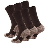 STARK SOUL 6 pares de calcetines de senderismo, para exteriores, con suela acolchada, 6 Pares - Marrón Jaspeado, 47-50