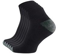 STARK SOUL 6 pares de calcetines deportivos para hombre y mujer, calcetines deportivos para correr y calcetines funcionales con suela de rizo, calcetines cortos, negro / gris, 39-42
