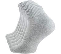 STARK SOUL 6 pares de calcetines deportivos para hombre y mujer, calcetines deportivos para correr y calcetines funcionales con suela de rizo, calcetines cortos, gris, 43-46