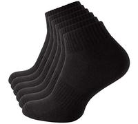 STARK SOUL 6 pares de calcetines deportivos para hombre y mujer, calcetines deportivos para correr y calcetines funcionales con suela de rizo, calcetines cortos, Negro , 35-38