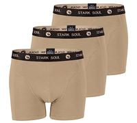 STARK SOUL Calzoncillos tipo bóxer para hombre en paquete de 3 unidades, de algodón suave, Pack de 3 pardo-negro, XL