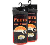 STARK SOUL FEETS on FIRE - 2 pares de calcetines térmicos para hombre, cálidos, de invierno, tallas 41 a 45