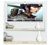 Starke Frauen - Steampunk Lebenswelten (hochwertiger Premium Wandkalender 2026 DIN A2 quer), Kunstdruck in Hochglanz: Steampunk Frauen sind erfinderisch, mutig und unabhängig