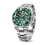 STARKING Relojes automáticos para hombre, movimiento automático japonés Miyota 8215, cristal de zafiro, resistente al agua hasta 5 ATM, acero inoxidable, fecha automática, Verde, Negocios, clásicos