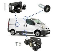 STARKIT PERFORMANCE Juego de rodillos puerta lateral compatibles para Trafic 2, Vivaro A, Primastar (2000-2014) guía rodillos puerta corredera - guía SUPERIOR - MEDIO - INFERIOR de puerta