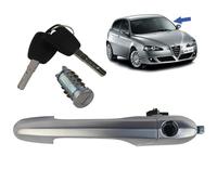 STARKIT PERFORMANCE Maneta de puerta compatible para Alfa Romeo 147 (2000-2010) manilla exterior | DELANTERA IZQUIERDA (lado conductor). Con cerradura + 2 llaves (cromada) 156073261 | 156073260