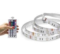 STARKLicht LED Strip LED RGB Set, 3m, 12V, con fuente de alimentación, mando a distancia y controlador de infrarrojos, varios modos de cambio de color, IP20