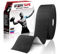 Starktape Cinta para kinesiología Mejor Impermeable Soporte Muscular Adhesivo, Fisioterapia terapéutico Ayuda | Incluye Cinta 59pg Paso a Paso guía electrónica - Negro, 5 cm x 35 m