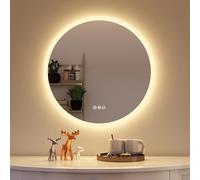 STARLEAD 60cm Espejo-Baño-Redondo-con-Luz y Bluetooth, Espejo-Baño-LED con Antivaho, Regulable, 3 Colores Luz, Memoria, IP44, HD Vidrio Templado, Ahorro Energía, Eye-Care