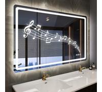 STARLEAD Espejo-Baño-con-Luz 100x70cm, Espejos-de-Baño-con-LED y Bluetooth, Antivaho, Regulable, 3 Colores Luz, Función Memoria, IP44, Vidrio Templado HD, Horizontal/Vertical