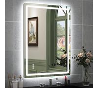 STARLEAD Espejo-LED-Baño-con-Luz 60x80cm, Doble Tira Luz, Iluminación Frontal + Trasera, Antivaho, Regulable, 3 Colores, Memoria, IP44, Vidrio Templado, Marco Aluminio