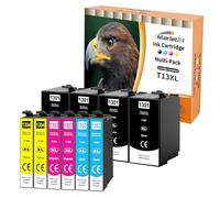 Starlet24 10x Cartuchos de Impresora T1301-T1304 compatibles con Epson T1301 T1302 T1303 T1304 para Stylus SX525WD SX535WD SX620FW Office B42WD BX925FWD BX635FWD Workforce WF-3520DWF WF-7525 WF-7015