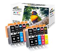 Starlet24 10x Cartuchos de Tinta Compatibles para Canon PGI-525 CLI-526 | para Pixma IP4850 IP4950 IX6550 MG5150 MG5250 MG5340 MG5350 MG6150(2 PGBK 2 Negro, 2 Cian, 2 Magenta 2 Amarillo)