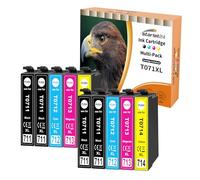 Starlet24 10x Cartuchos T0715 Multipack compatibles con Epson T0711 T0712 T0713 T0714 para Stylus BX300F SX610FW SX600FW SX510W SX400 SX410 SX415 SX100 SX200 SX210 SX215 SX218 DX4400 DX7400