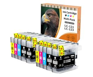 Starlet24 10x LC123 Cartuchos Compatibles para Brother LC-123 LC123 LC-121 para Brother DCP-J4110DW MFC-J470DW MFC-J4410DW DCP-J552DW MFC-J6720DW MFC-J4510DW MFC-J6520DW MFC-J870DW