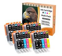 Starlet24 20x 580 581 Cartuchos para Canon PGI-580 CLI-581 XXL Canon TR8550 Cartuchos de Impresora para Canon Pixma TR8550 TR8500 TS6350a TS705a TS6350 TS8350 TS8250 TS6150 TS9550