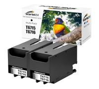 Starlet24 2X Cajas de Mantenimiento T6715 compatibles con Epson T6715 T6716 C13T671500 C13T671600 para Workforce Pro WF-4720DWF WF-4725DWF WF-4730DTWF WF-4740DTWF WF-4825DWF WF-C5710DWF WF-C57 90DWF
