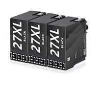 Starlet24 3X 27XL Cartucho de Tinta Negro Compatible para Epson 27XL 27 XL Negro para Workforce WF-3620 WF-7710 WF-7620 WF-7715 WF-7720 WF-7610 WF-3640 WF-7210 WF-7110