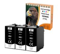 Starlet24 3X Cartucho de Tinta 27XL Negro Compatibles con Epson 27XL