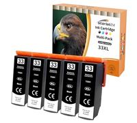 Starlet24 4 cartuchos de impresora 33XL Multipack compatibles con Epson 33XL BK 33 XL Negro para Epson XP7100 Cartuchos de impresora XP-540 XP-530 XP-630 XP-635 XP-645