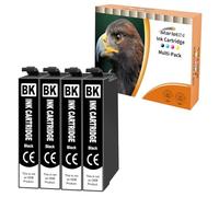 Starlet24 4X Cartuchos de Tinta Negra 604XL compatibles con Epson 604 604XL Negro para Expression Home XP-2200 XP-2205 XP-3200 XP-3205 XP-4200 XP-4205 Workforce WF2910 WF2930 WF2935 WF2950