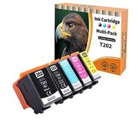 Starlet24 5X 202XL Cartuchos de Tinta de Repuesto para Epson 202 XL Compatible con Expression Premium XP-6100 XP-6000 XP-6105 XP-6001 XP-6005 (1 Negro, 1 Foto Negro, 1 Cian, 1 Magenta, 1 Amarillo)