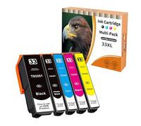 Starlet24 5X Cartuchos de Impresora 33XL compatibles con Epson 33XL T3351 T3361 T3362 T3363 T3364 para XP-530 XP-540 XP-630 XP-635 XP-640 XP-645 XP-830 XP-900 XP-7100